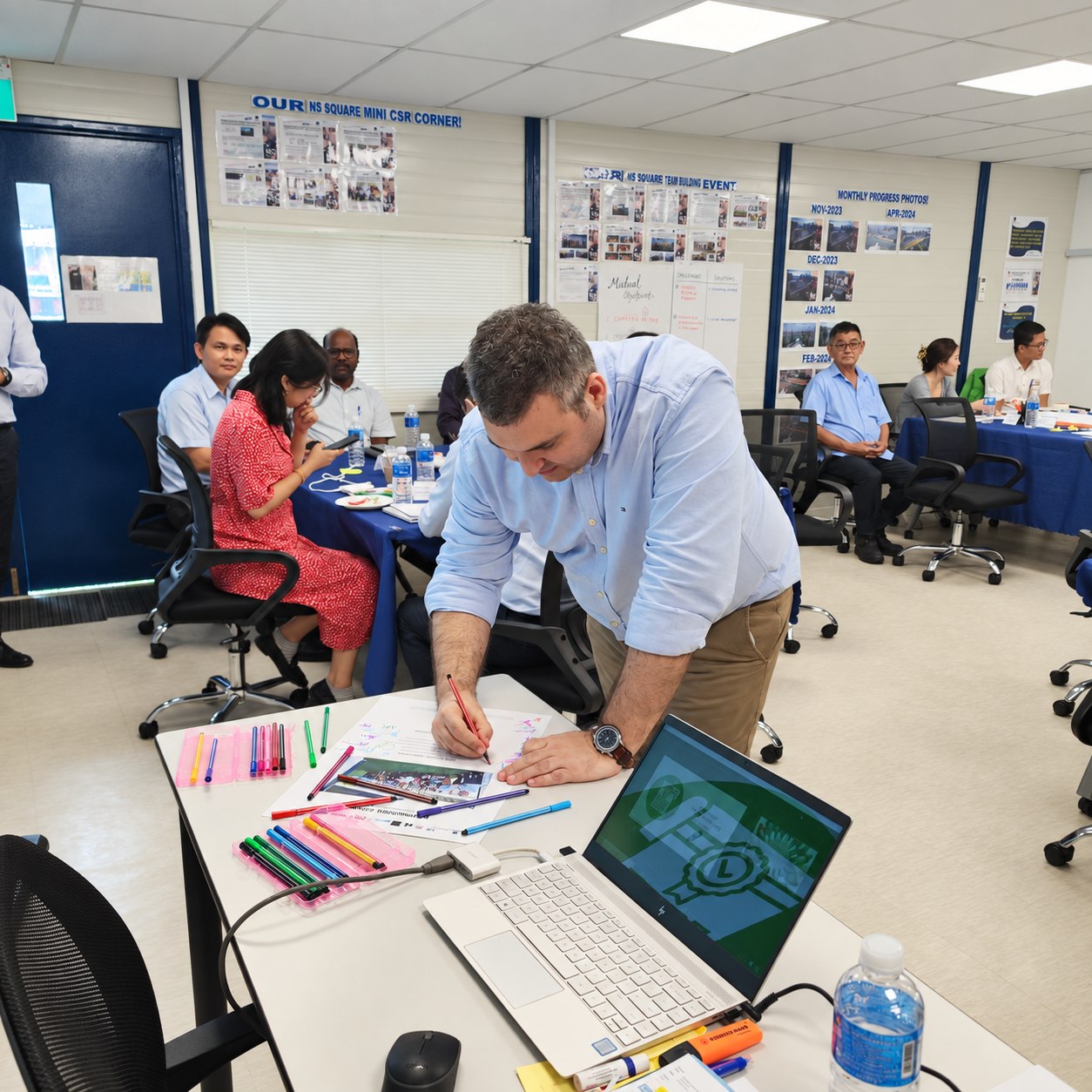 Nawar Berro taking part in a workshop activity